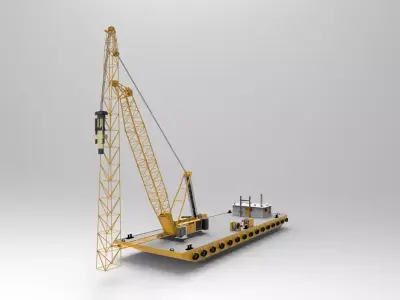 barge crane 3D model