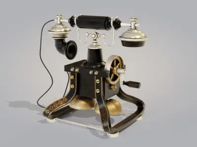 19th Century phone Low-poly 3D model