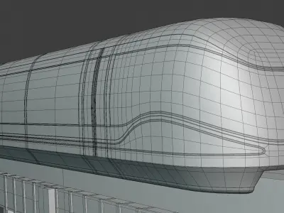 Future monorail train 2023 II 3D model