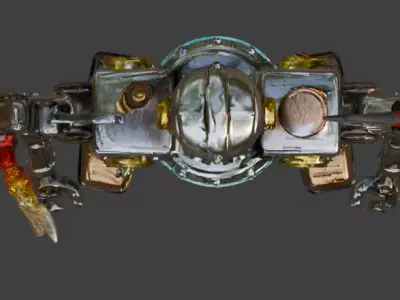 Industrial Multi Arm Atompunk Repair Droid 3D Model Low-poly 3D model