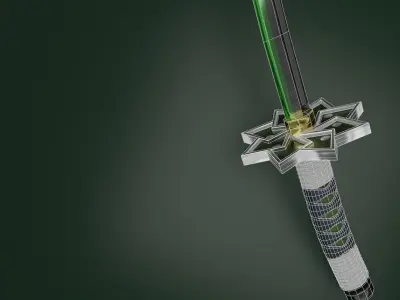 Sanemis Nichirin Blade Free low-poly 3D model