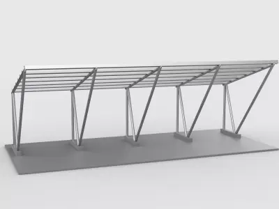 Carport Car Metall 02 3D model