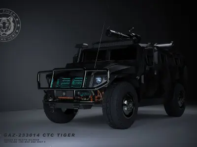 GAS-233014 CTC Tiger army truck 3d model Low-poly 3D model