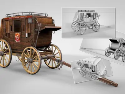 Western Stagecoach 3D model
