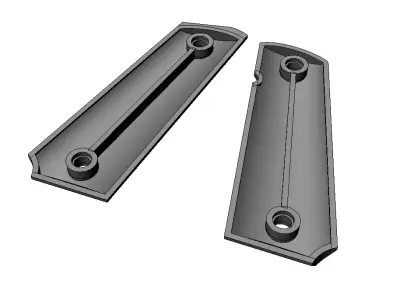 1911 plain grips 3D print model