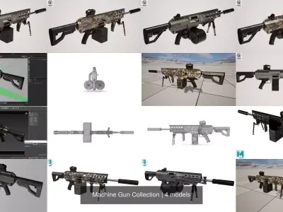 Machine Gun Collection 3D Model Pack