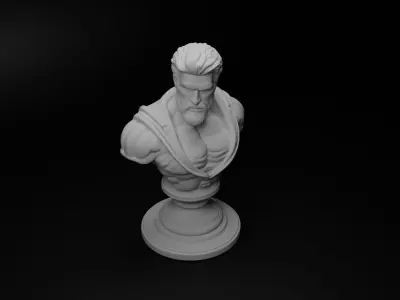 Iron Fist Fighter Bust Chess 3D print model