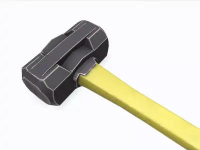 Sledgehammer Low-poly PBR Free low-poly 3D model
