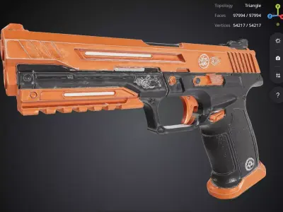 Orange Pistol 3D model order