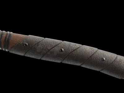 STYLIZED  BATTLE  AXE WITH LOOP BLADE  Low-poly 3D model