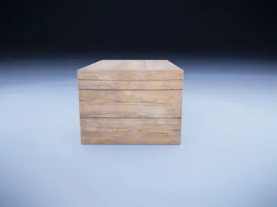 Old wood Box Low-poly 3D model