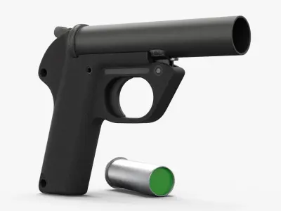  Unloaded Signal Pistol with Green Flare Cartridge 