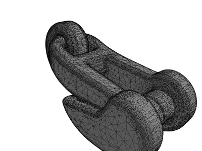 Rusty Industrial Heavy Duty Shackle Low-poly 3D model