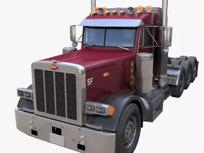 Peterbilt 379 heavy hauler truck Low-poly 3D model
