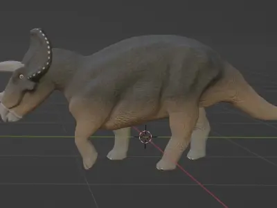 Triceratops Textured and Rigged Free low-poly 3D model
