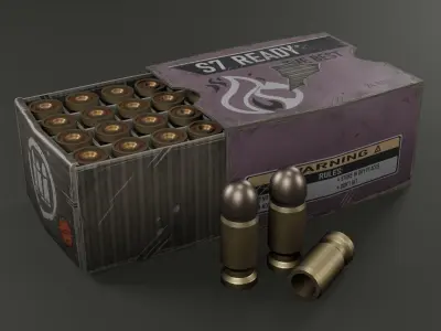 Pistol Ammo Low-poly 3D model