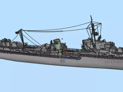 Destroyer Low-poly 3D model