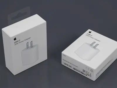 Apple USB-C Power Adapter Retail Packaging 3D model