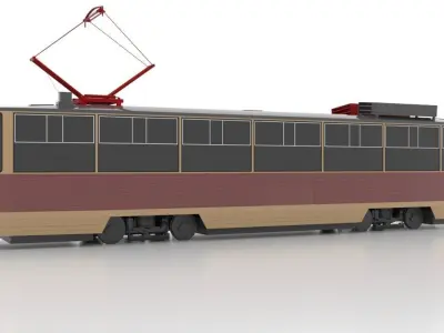 Tatra T5 Low Low-poly 3D model