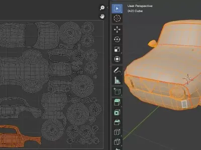 Low-Poly Red Sports Car Game-Ready PBR Vehicle Stylistic FBX OBJ Low-poly 3D model