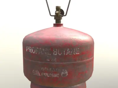 Gas Cylinder 2 kg Red Low-poly 3D model