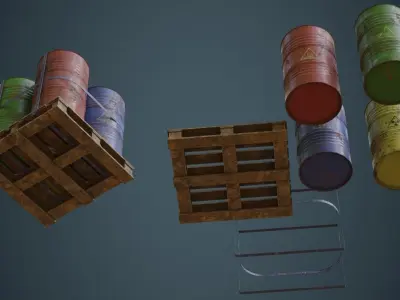 Barrel 1B Low-poly 3D model