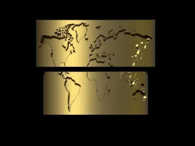  WORLD MAP RINGS 3D print model