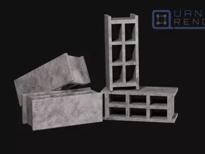 ConcreteBloc 001 Low-poly 3D model