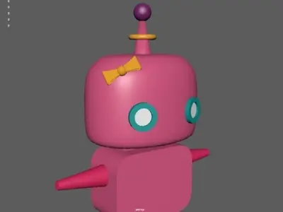 Pinkko Cute Robot Low-poly 3D model