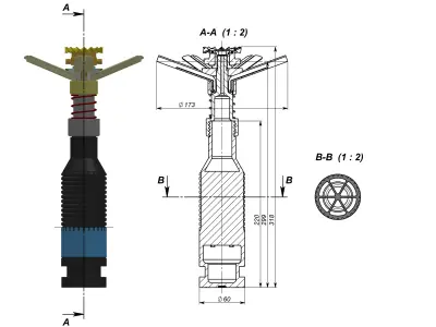 Submunition for cluster avia bomb  PTAB 2 5 KO 3Dprintable  3D model