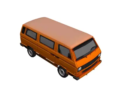 Volkswagen Transporter T3 Vanagon Low Poly Classic Van Low-poly 3D model