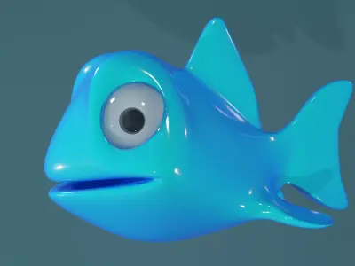 Cartoon Fish Blue And orange 3D model
