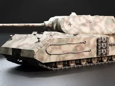 Panzer VIII Maus - German Heavy Tank Low-poly 3D model