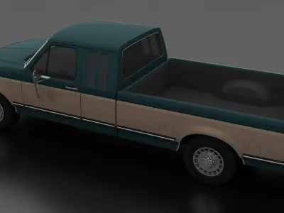 F-Series F-250 XLT Lariat Pickup SuperCab 1987 Low-poly 3D model