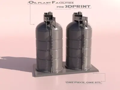 Oil plant facilities 3D print model purchase