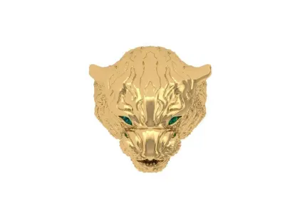 Tiger Head Ring Men 3D print model