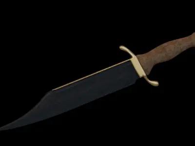 Knife samurai sword Low-poly 3D model