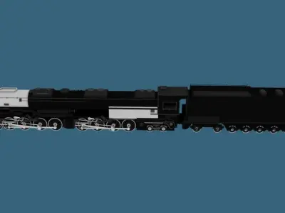Steam Engine Locomotive Low-poly 3D model