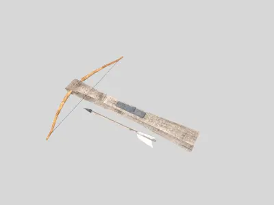 low poly medieval crossbow Low-poly 3D model