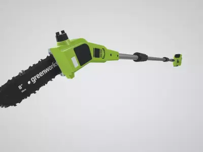 Greenworks 40V 8 Cordless Pole Saw with 20 Ah Battery Low-poly 3D model