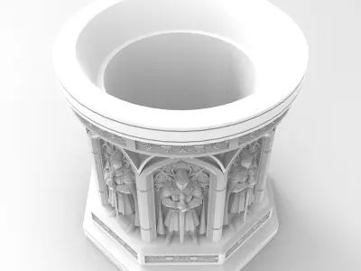 Gothic Knight Pot Medieval Decorative Vase 3D print model