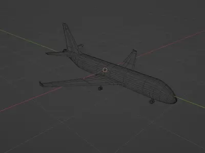 Airplane jet Low-poly 3D model