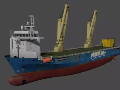 Jumbo heavy load vessel  Low-poly 3D model