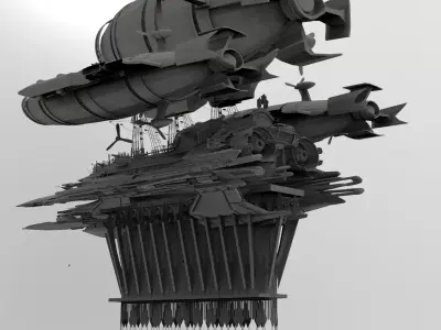 Grand Cathedral Airship 7 3D model 3D model