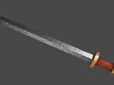 Gladius sword with Spatha handle Low-poly 3D model