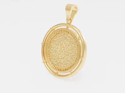 Textured Medallion Pendant 3d Model 3D print model