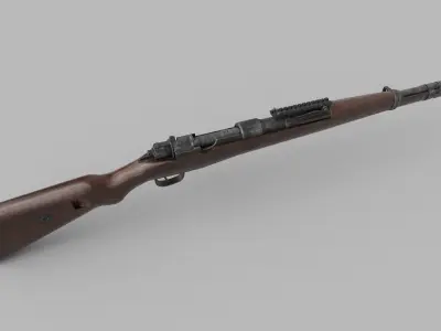 Karabiner Rifle Mauser 98 K Low-poly 3D model Low-poly 3D model