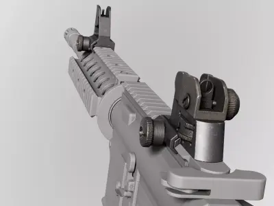 AR15 M4A1 Modular Iron Sight A2 Customizable Low-poly 3D model