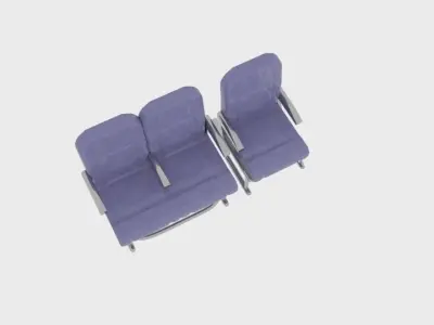 Plane Seat With Tray  3D model