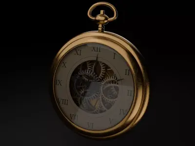 Vintage Steampunk Pocket Watch  low-Poly  Low-poly 3D model